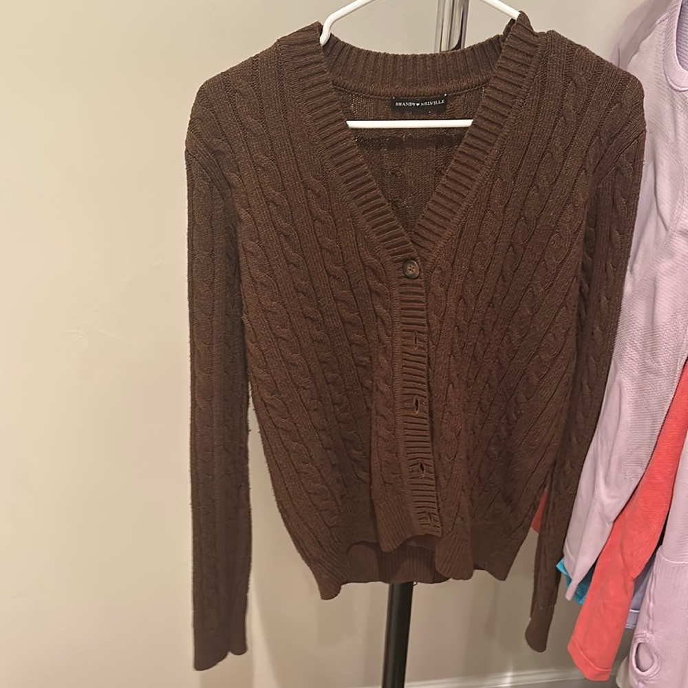 Brandy Melville brown sweater buttons